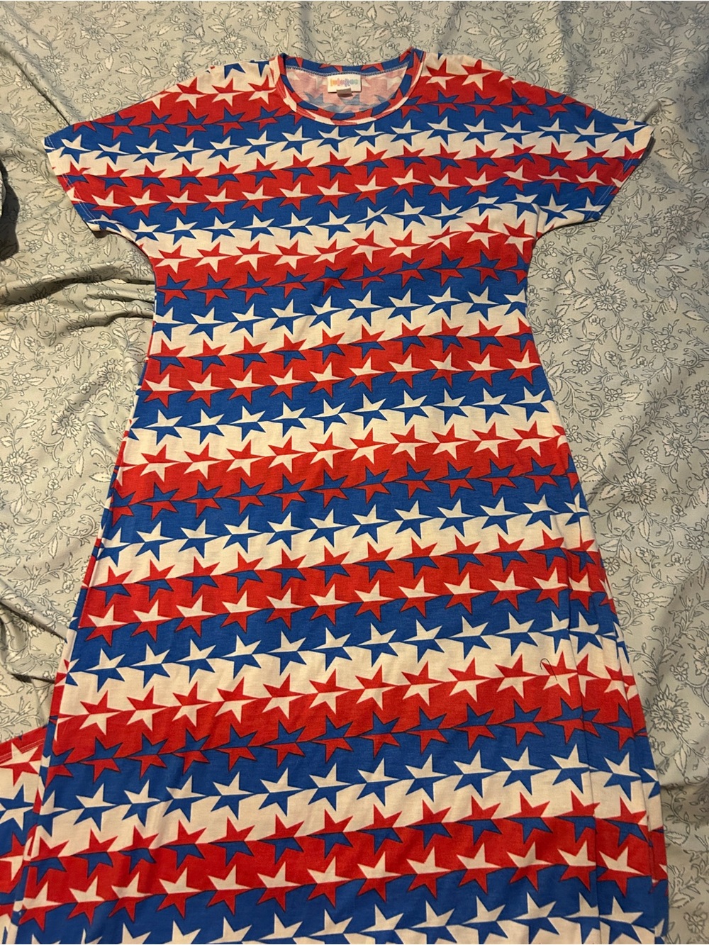 LuLaRoe Red, White & Blue Star Maxi Dress